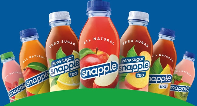 Group of Snapple Tea bottles